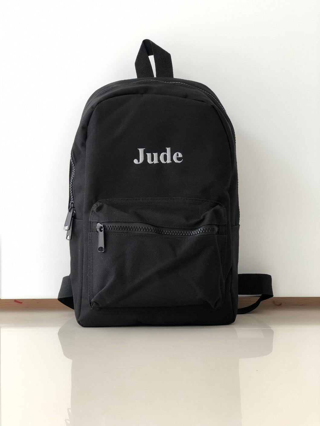 (Black) Personalised Name Unisex Mini Nursery School Backpack Rucksack Bag