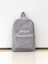 Load image into Gallery viewer, (Grey) Personalised Name Unisex Mini Nursery School Backpack Rucksack Bag
