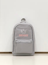 Load image into Gallery viewer, (Grey) Personalised Name &amp; Design Unisex Mini Nursery School Backpack Rucksack Bag
